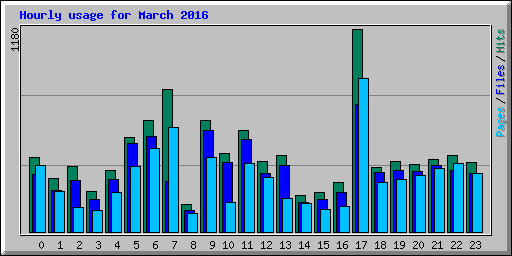 Hourly usage for March 2016