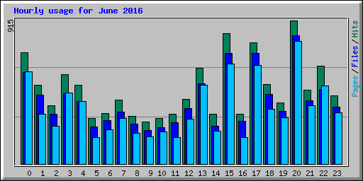 Hourly usage for June 2016