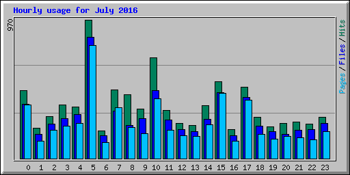 Hourly usage for July 2016